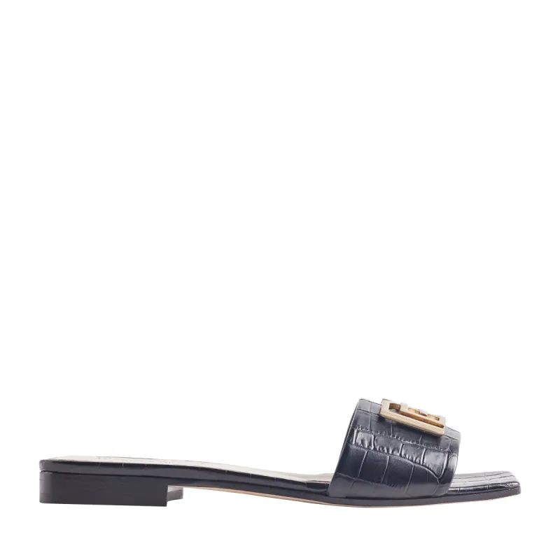 Ghita Croc-Embossed Leather Slide - Black sold by Bruno Magli