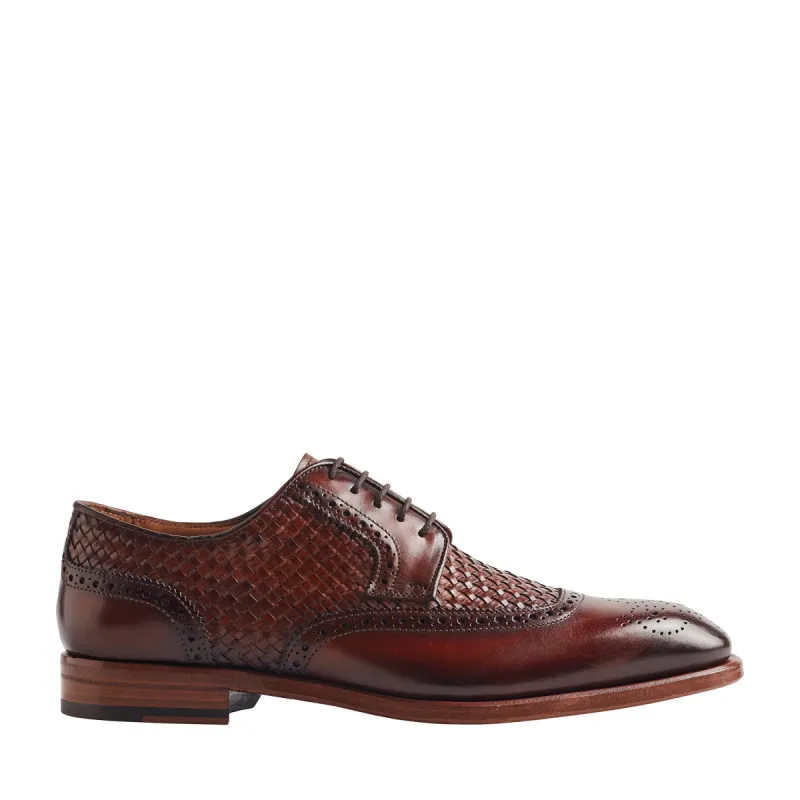Sabitini Woven Leather Brogue Derby - Whiskey sold by Bruno Magli