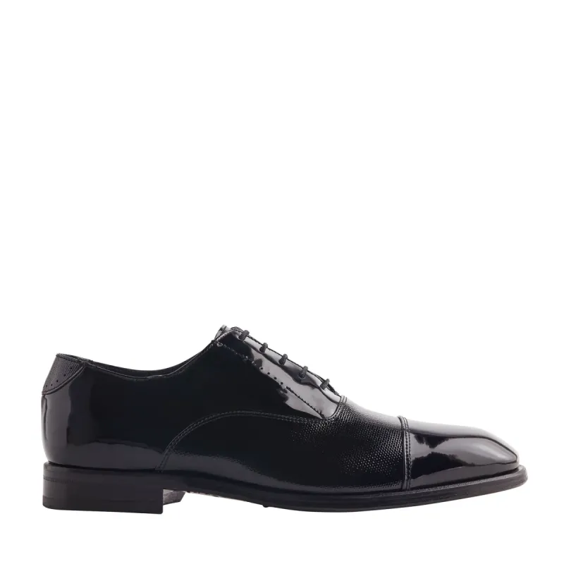 Scandicci Sera Patent Leather Oxford Shoe - Black sold by Bruno Magli