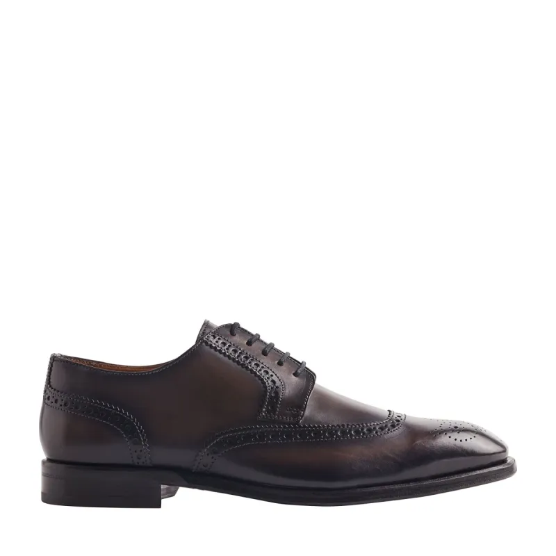 Sabitini Leather Brogue Derby Shoe - Dark Grey sold by Bruno Magli