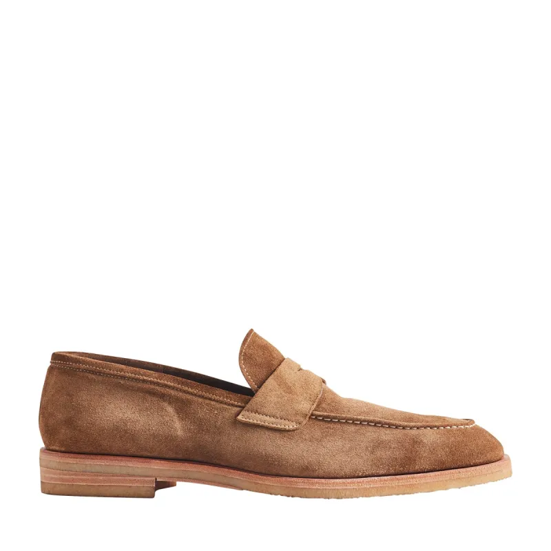 Mistral Suede Penny Loafer - Cognac sold by Bruno Magli