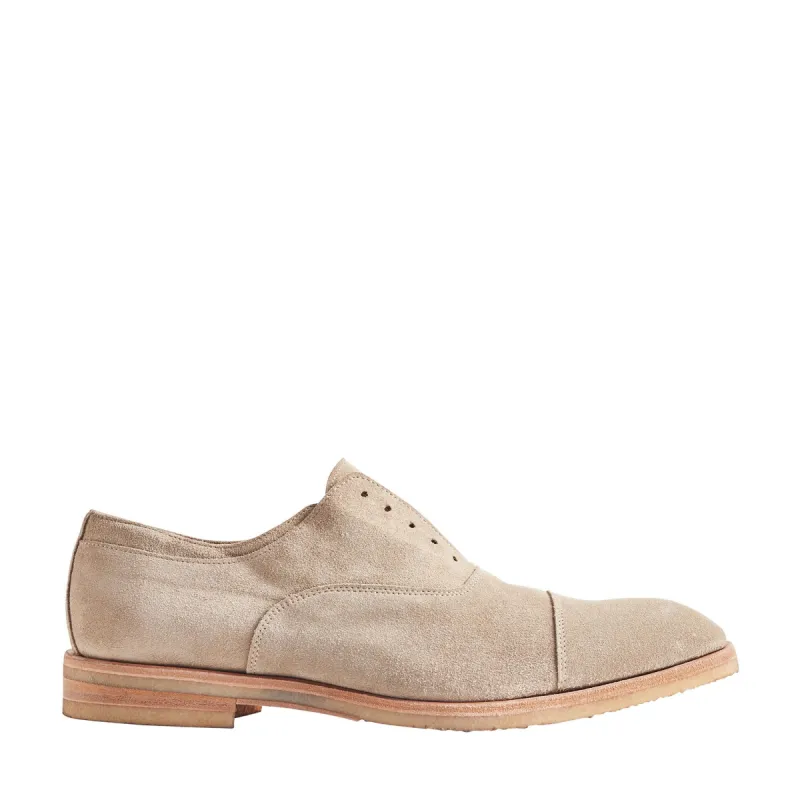Mattias Suede Laceless Oxford Shoe - Sand sold by Bruno Magli