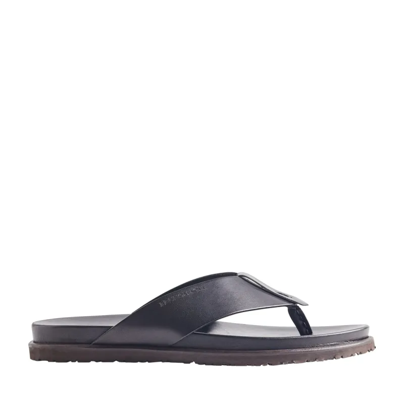 Essino Leather Thong Sandal - Black sold by Bruno Magli