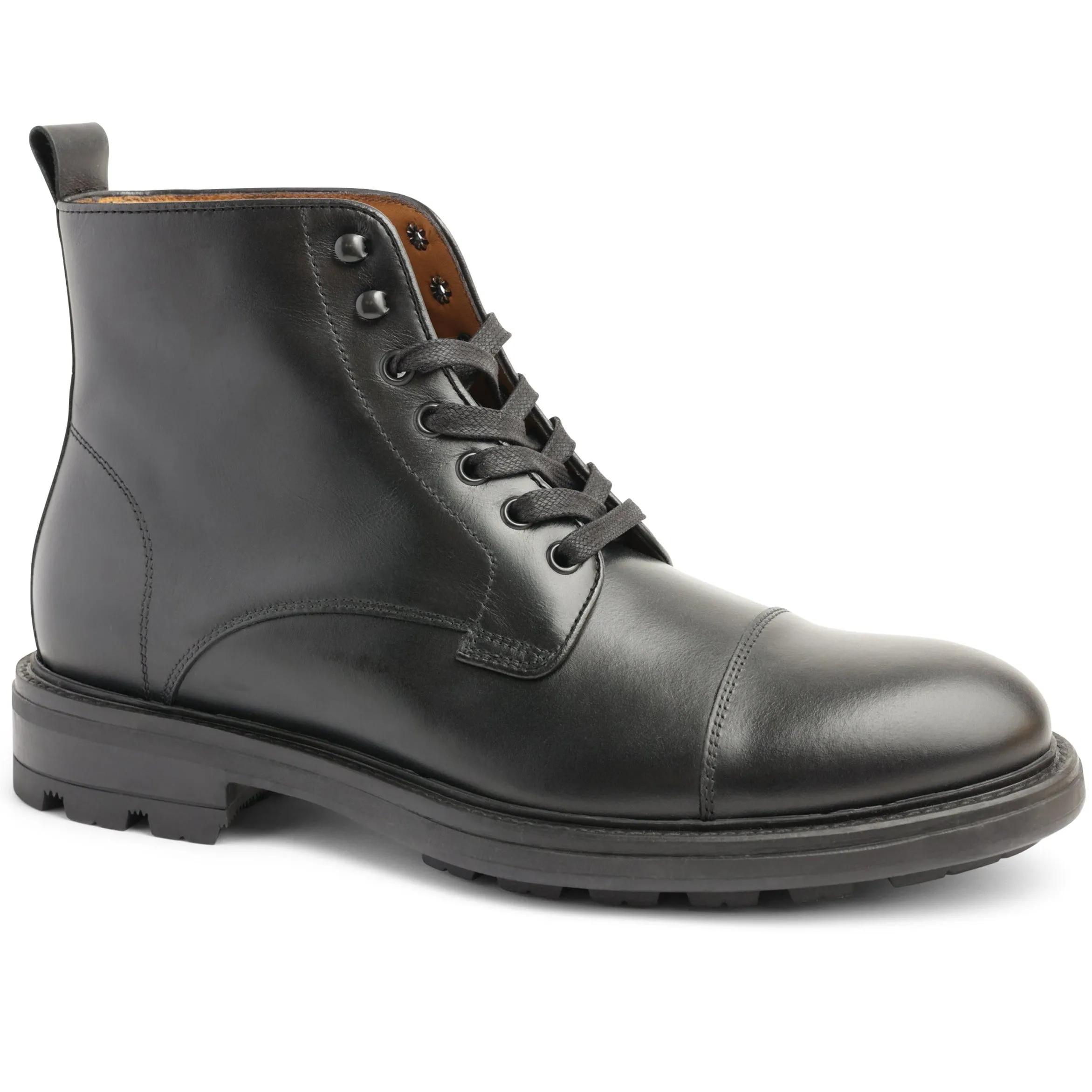 King Casual Cap-Toe Leather Boot - Black sold by Bruno Magli