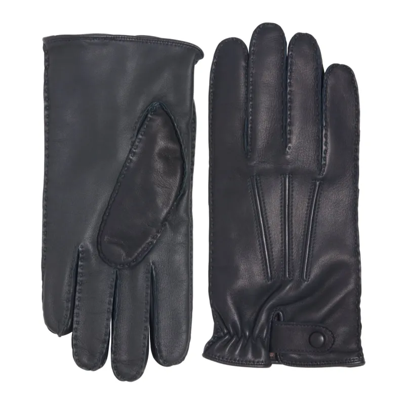 Celso Men's Leather and Cashmere Gloves - Denim/Charcoal sold by Bruno Magli