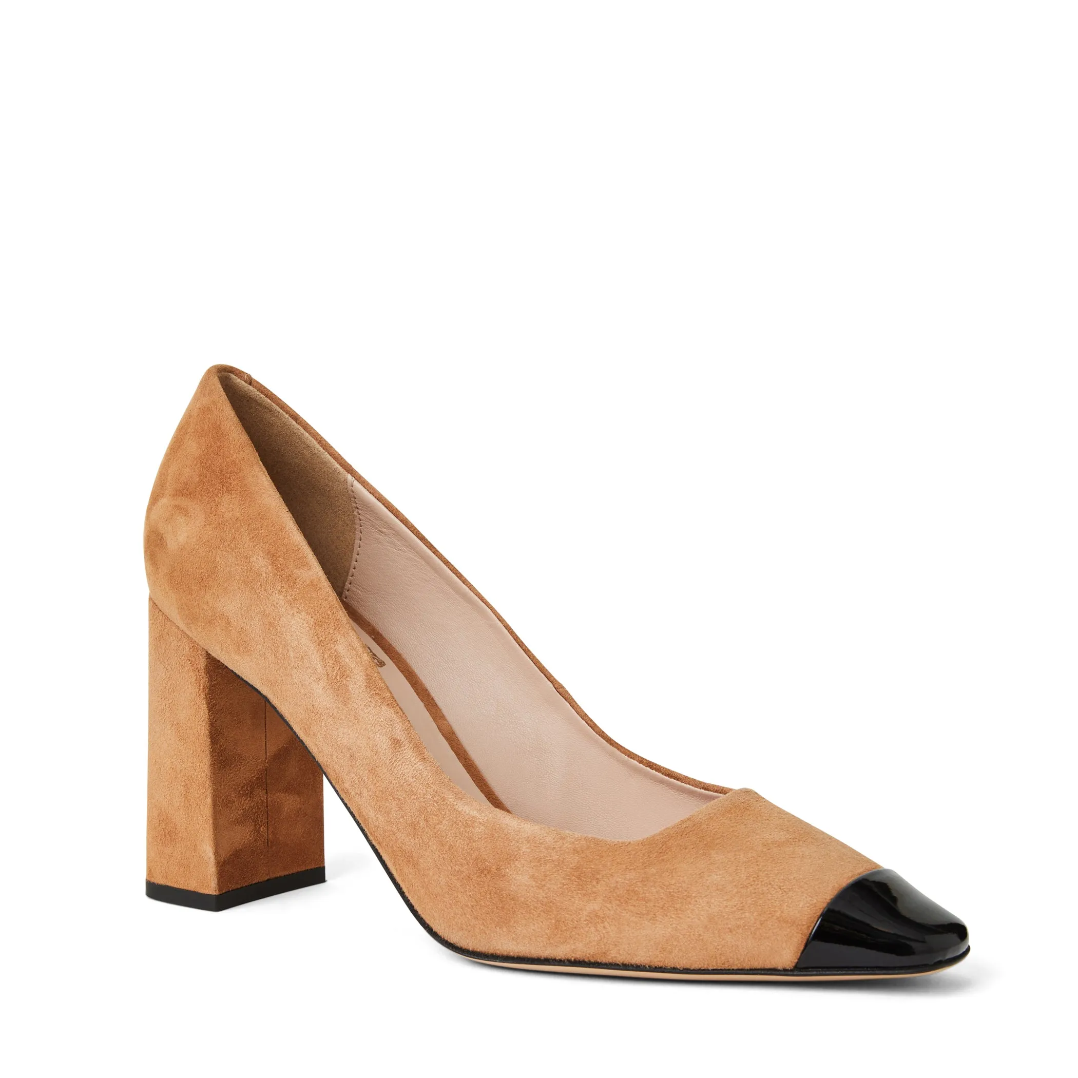 Melania Square Toe Suede Pump- Camel Suede sold by Bruno Magli