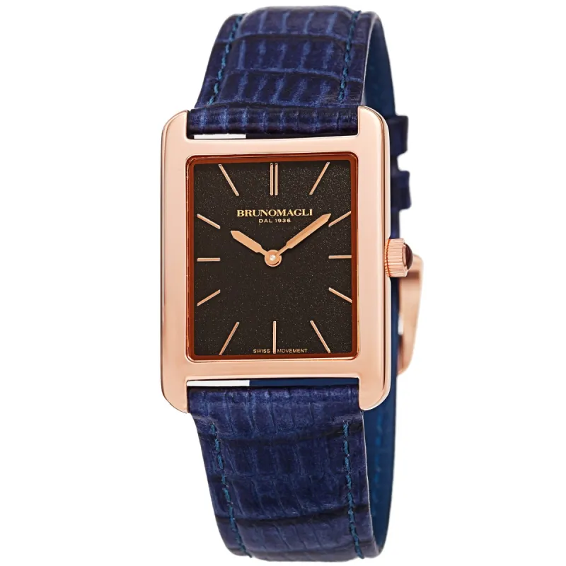 Women's Giulia 1501 Watch - Rose Gold-Tone/Dark Blue sold by Bruno Magli