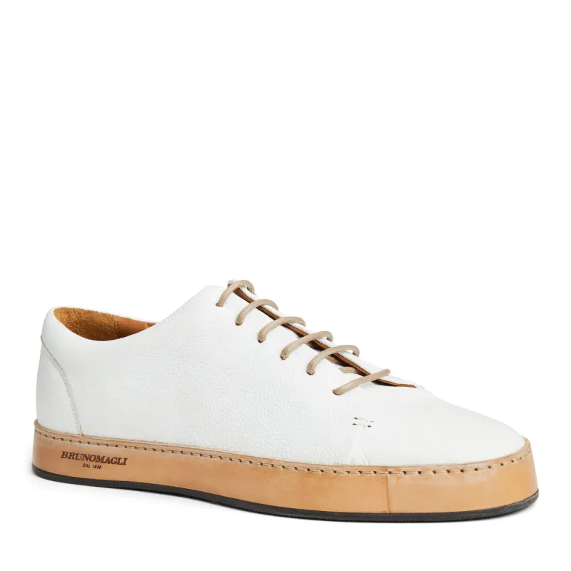 TRENTO leather court sneaker WHITE sold by Bruno Magli