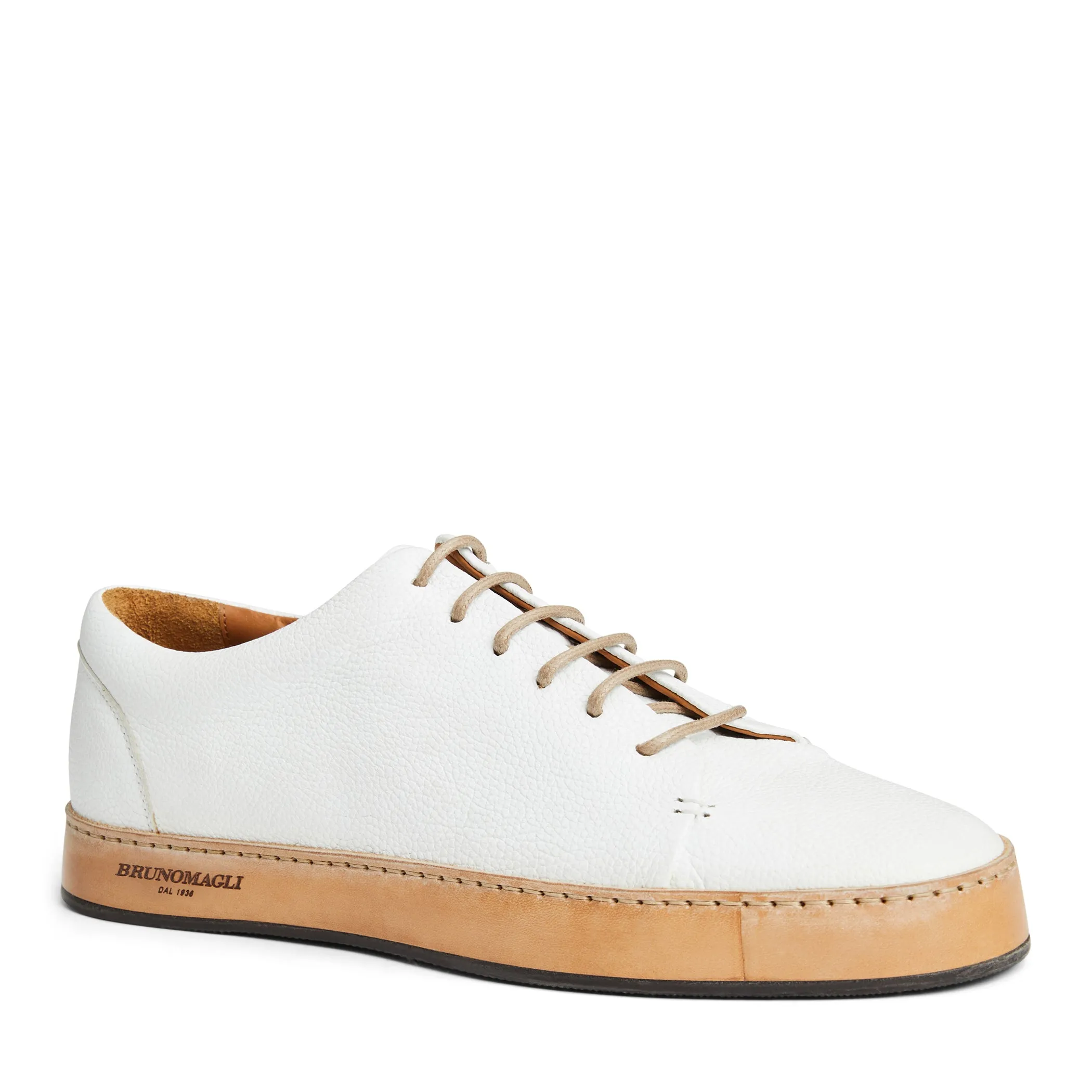 TRENTO leather court sneaker WHITE sold by Bruno Magli