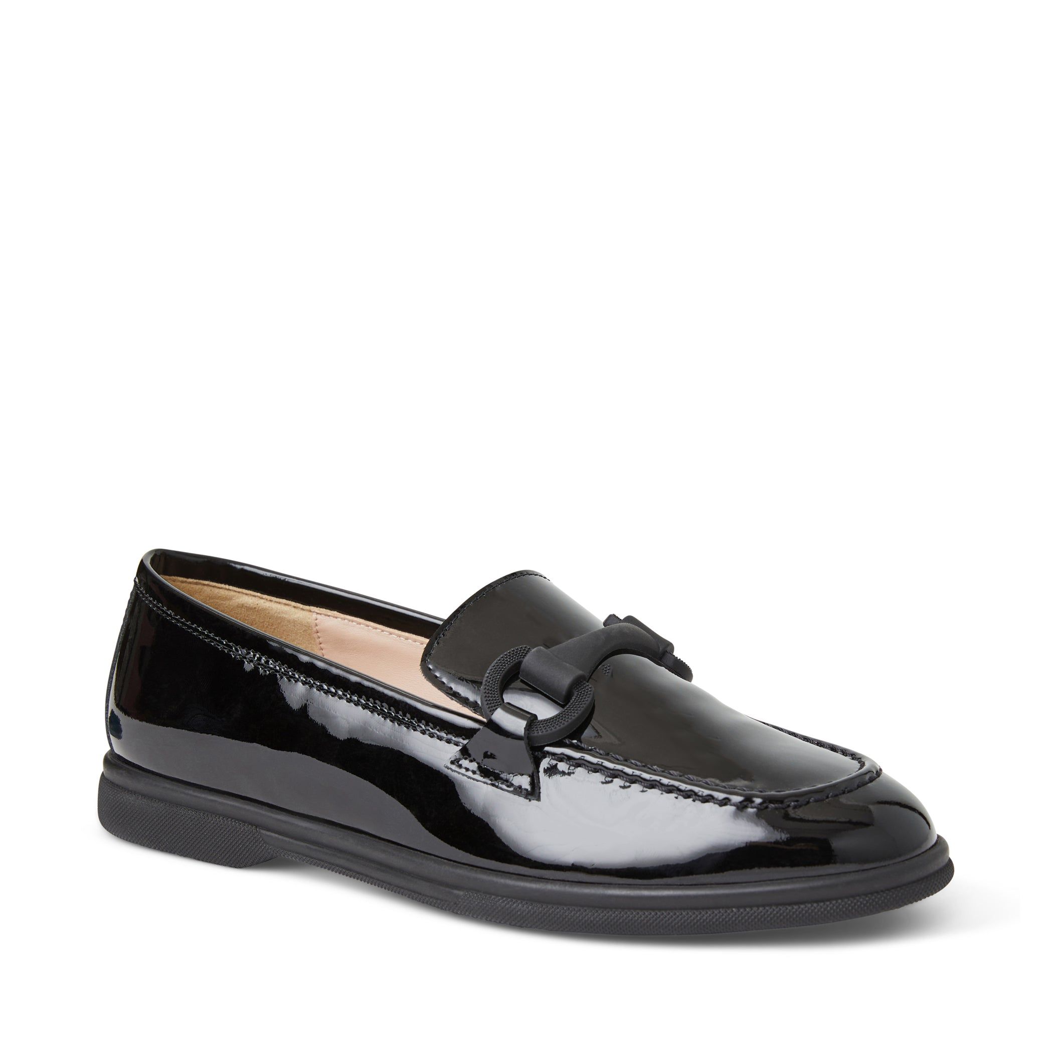 Manila Modern Patent Loafer- Black Patent sold by Bruno Magli