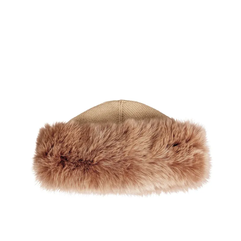 Cashmere and Fox Fur Hat - Caramel sold by Bruno Magli