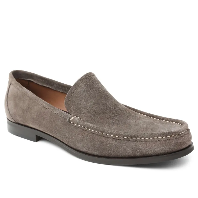 Encino Suede Casual-Vamp Loafer - Taupe sold by Bruno Magli