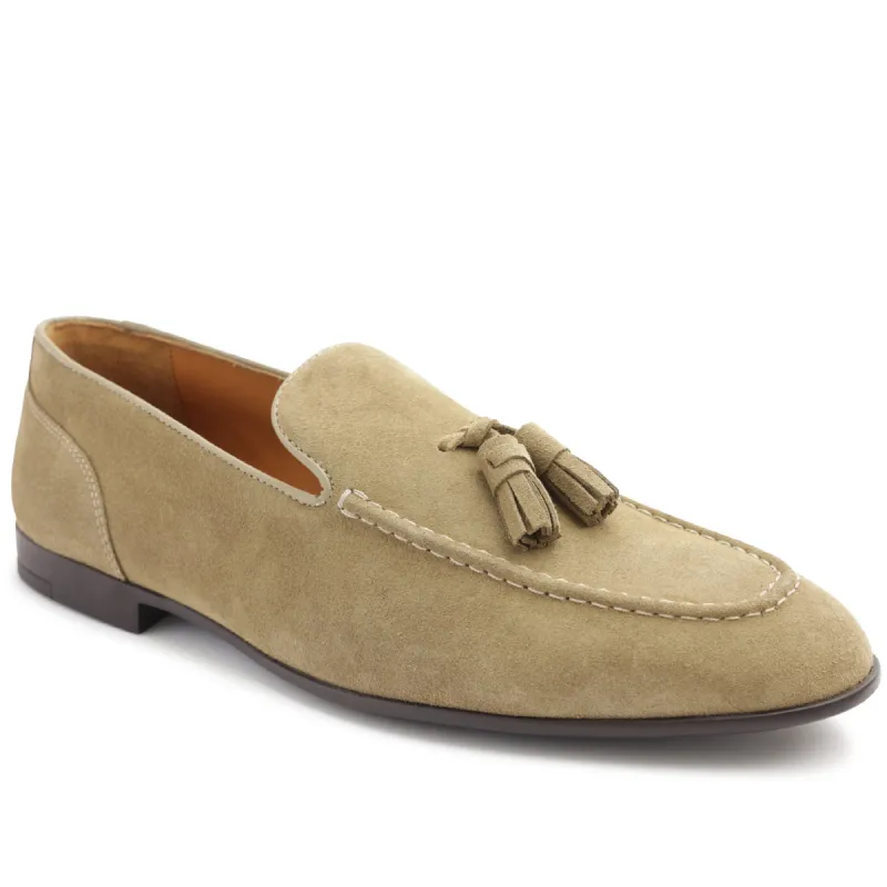 Luis Casual Suede Tailored Loafer - Sand sold by Bruno Magli