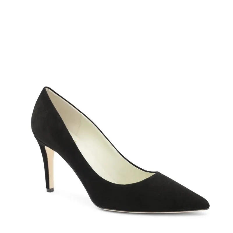 Telma Suede Pointed Toe Heel - Black sold by Bruno Magli
