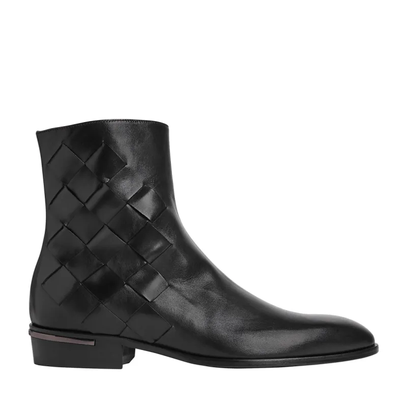 Riccardo Cuban-Heel Boot - Black sold by Bruno Magli