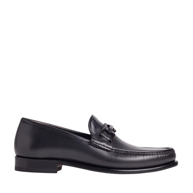 Enzo Pebbled Leather Bit Loafer - Dark Grey sold by Bruno Magli