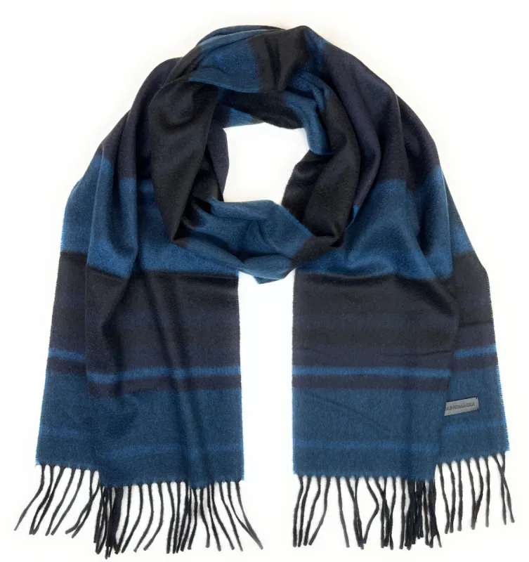 M by Bruno Color Block Scarf  Blue sold by Bruno Magli