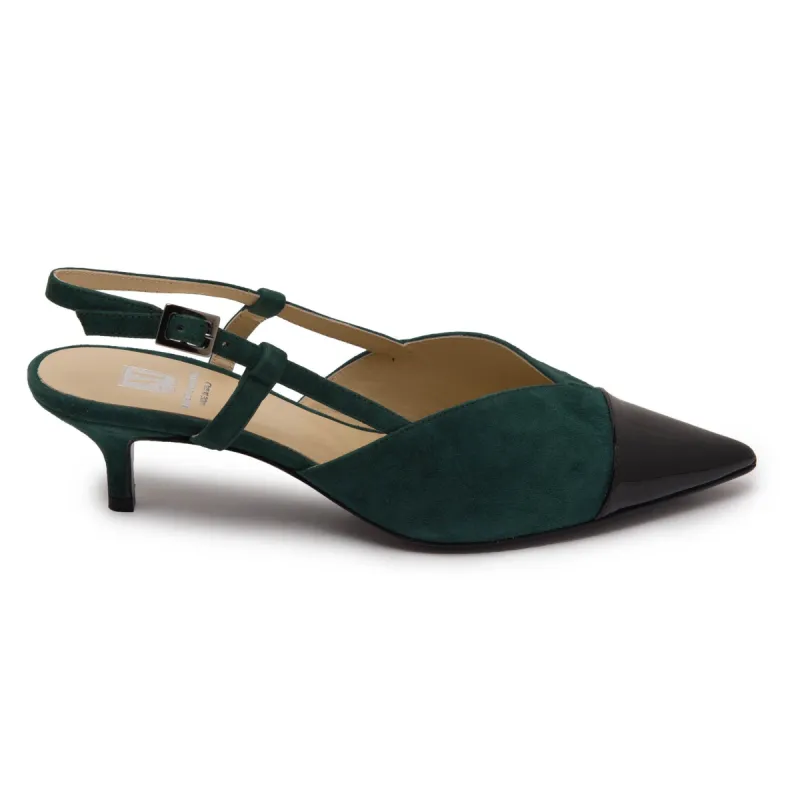 Fran Women's Pump - Green Suede/Black Patent sold by Bruno Magli