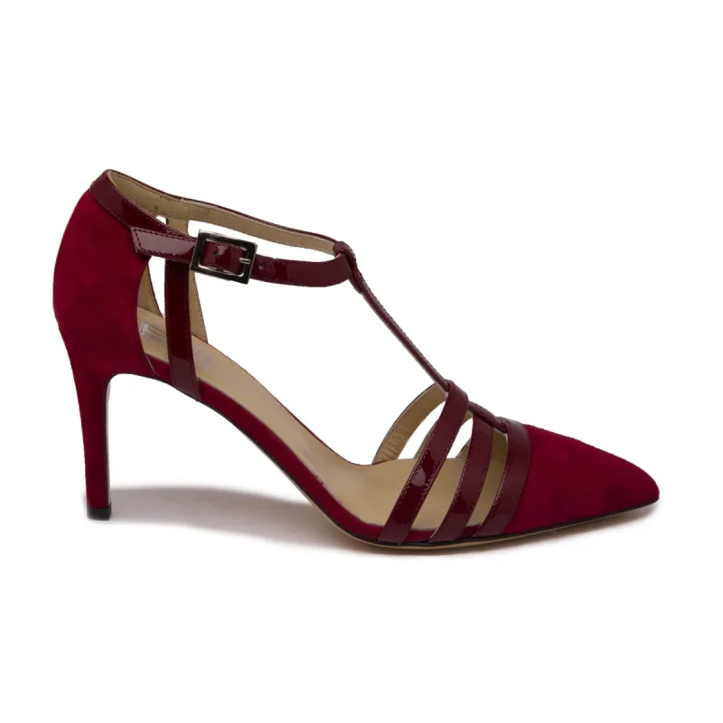 Cassia Women's Pump - Dark Red Suede/Patent sold by Bruno Magli