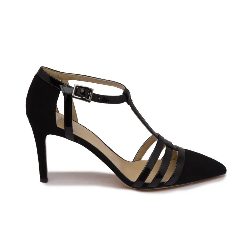 Cassia Women's Pump - Black Suede/Patent sold by Bruno Magli