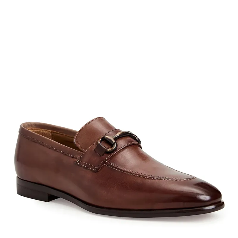 PIERO SLIP-ON DRESS LOAFER-RUST sold by Bruno Magli