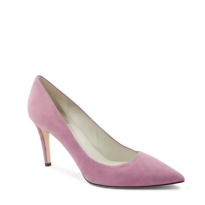 Telma Suede Pointed Toe Heel - Orchid sold by Bruno Magli