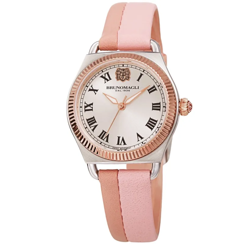 Women's Lucia 1341 Watch - Silver and Rose Gold/Pink and Mauve sold by Bruno Magli