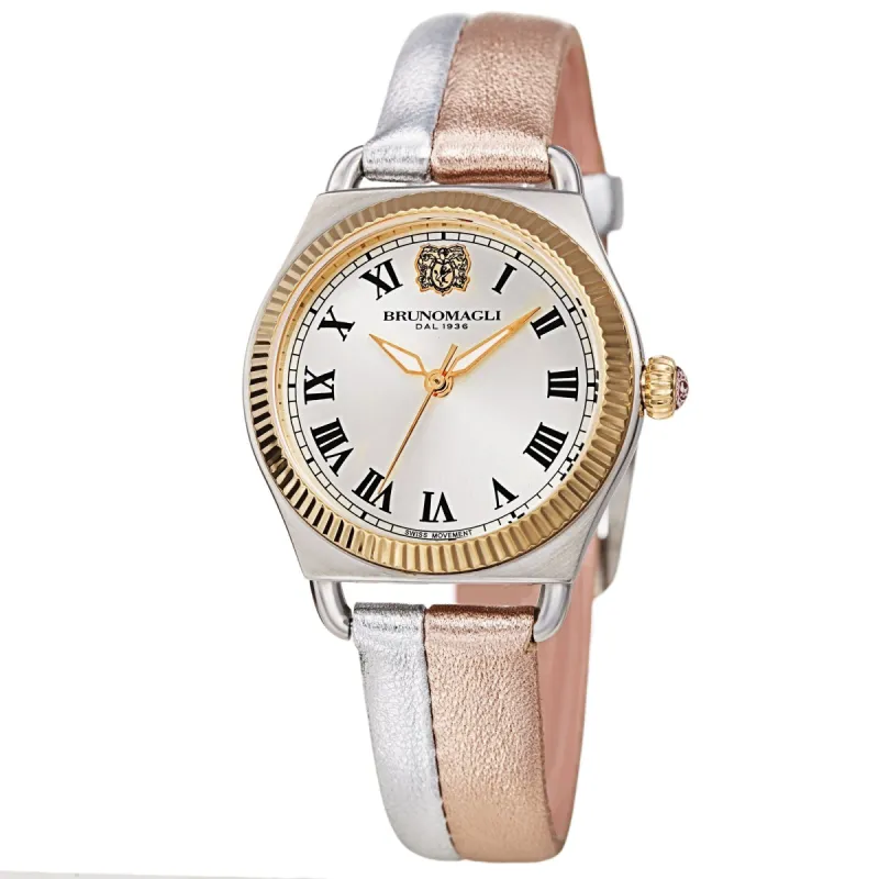 Women's Lucia 1341 Watch - Silver and Gold/Silver and Rose Gold made by Bruno Magli