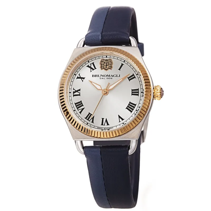 Women's Lucia 1341 Watch - Gold and Silver/Blue sold by Bruno Magli