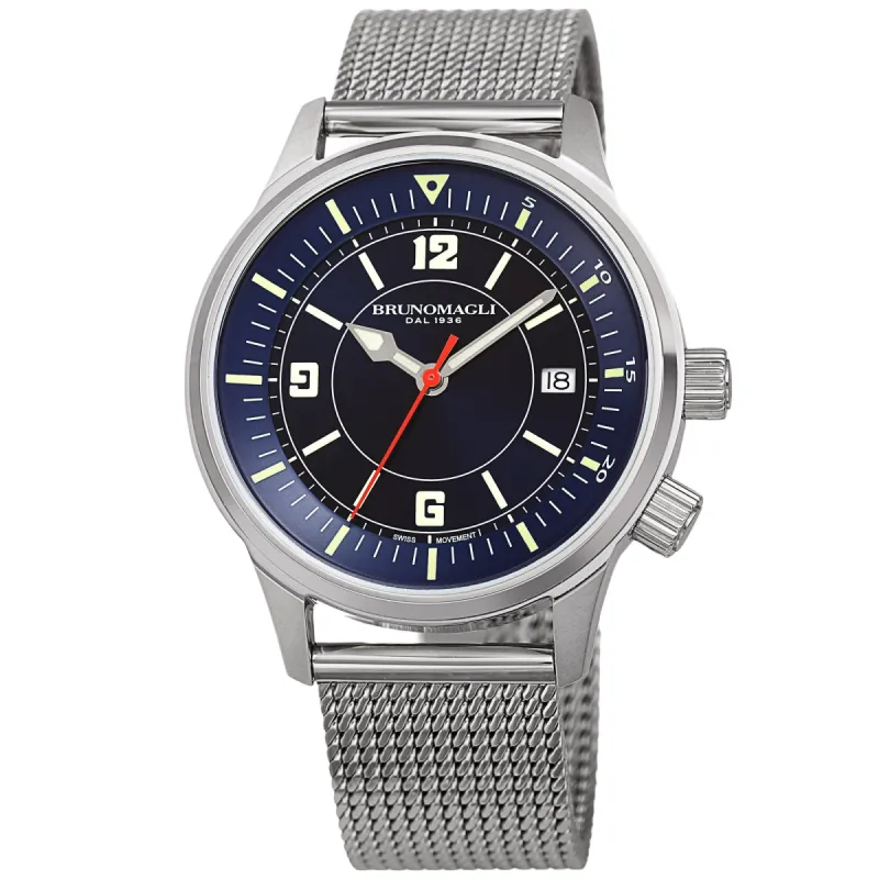 Men's Vittorio Watch - Silver-Tone/Silver made by Bruno Magli