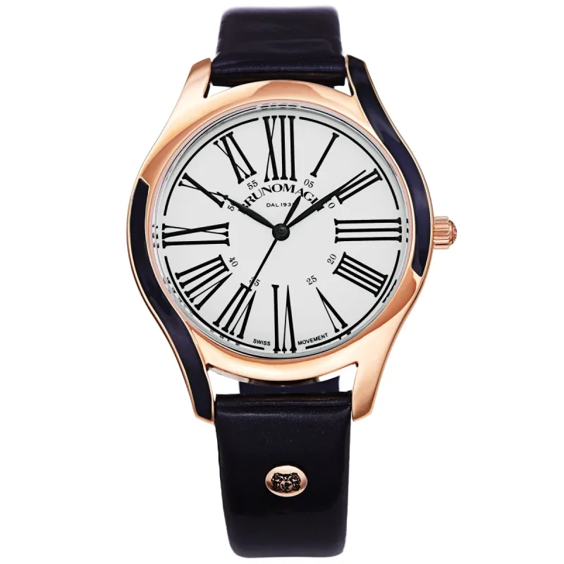 Women's Alessia 1381 Watch - Rose Gold-Tone/Navy sold by Bruno Magli