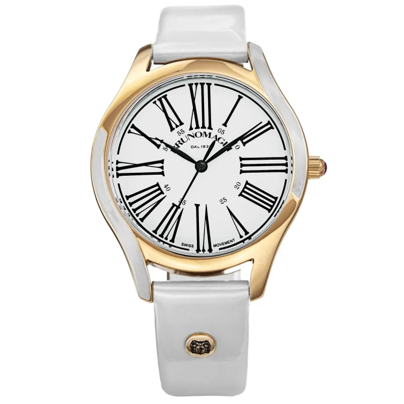Women's Alessia 1381 Watch - Gold-Tone/White sold by Bruno Magli