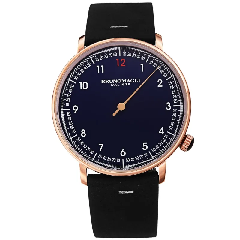 Men's Roma Watch - Rose Gold-Tone/Black made by Bruno Magli