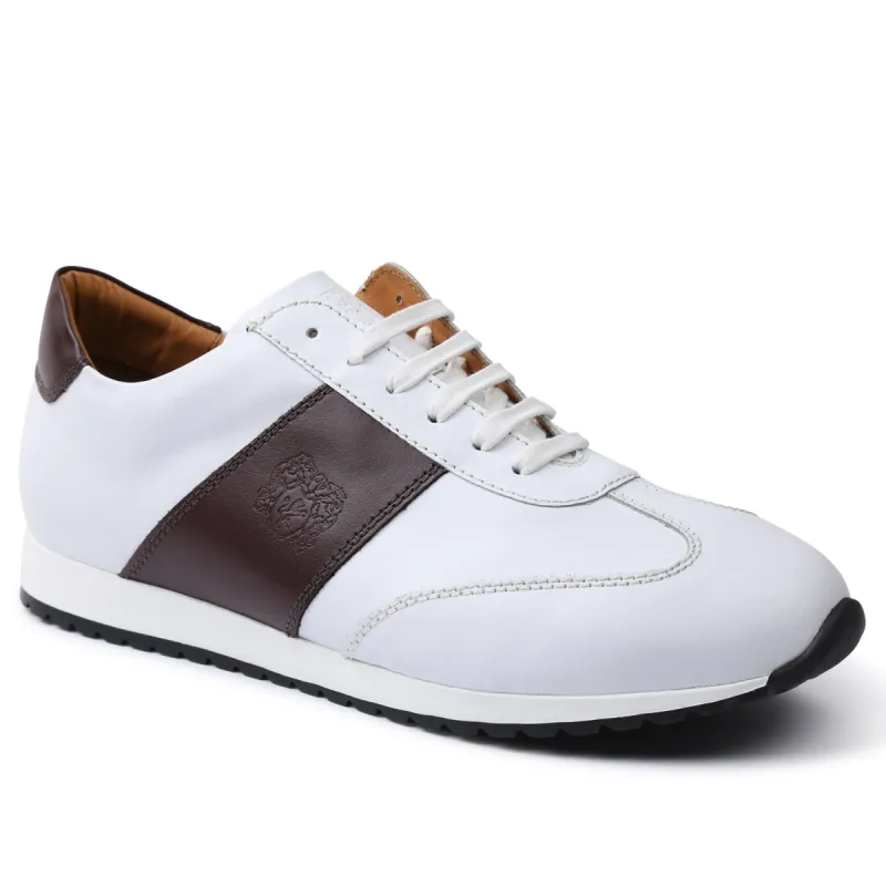 Elliot Jogger Lace-Up Oxford Sneaker - White sold by Bruno Magli