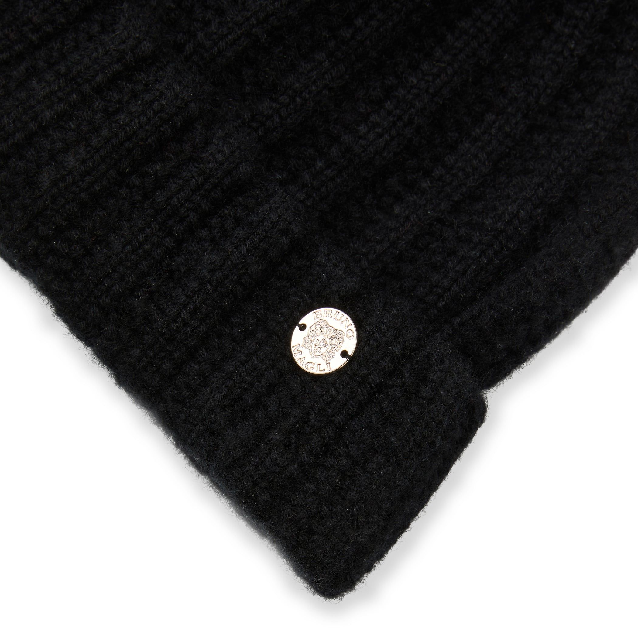 Women's LADDERSTITCH HAT W/ SHEARLING POM Black sold by Bruno Magli product image thumbnail 2