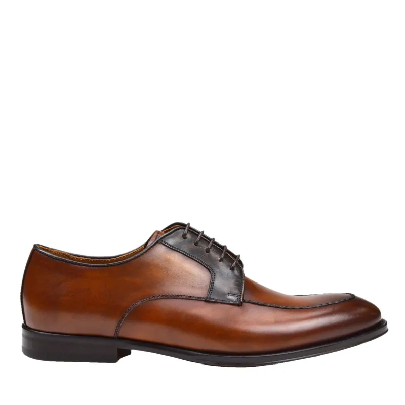 Fausto Leather Derby Shoe - Cognac sold by Bruno Magli
