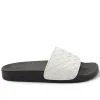 Magnus Sporty Leather & Suede Slide - White sold by Bruno Magli