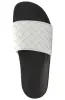 Magnus Sporty Leather & Suede Slide - White sold by Bruno Magli