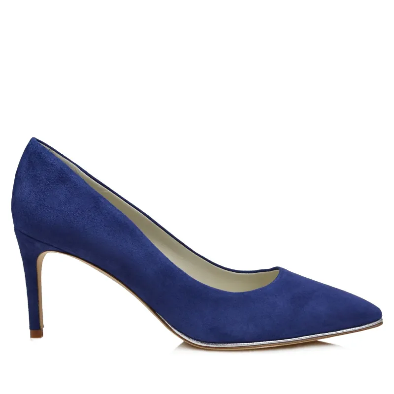 Galena Suede Pump with Metallic Profile, 2.5-Inch - Blue sold by Bruno Magli