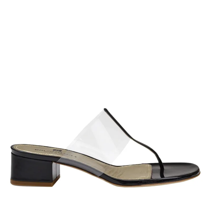Edda Thong Illusion Strap Sandal - Black sold by Bruno Magli