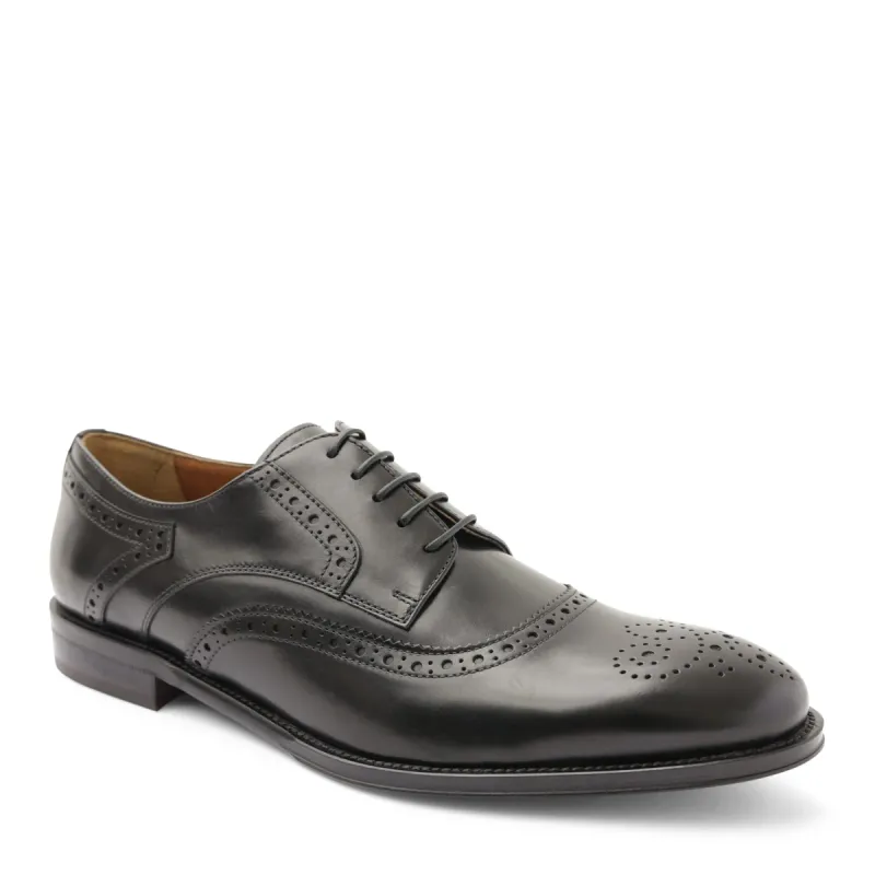 Atillio Wingtip Leather Blucher - Black sold by Bruno Magli