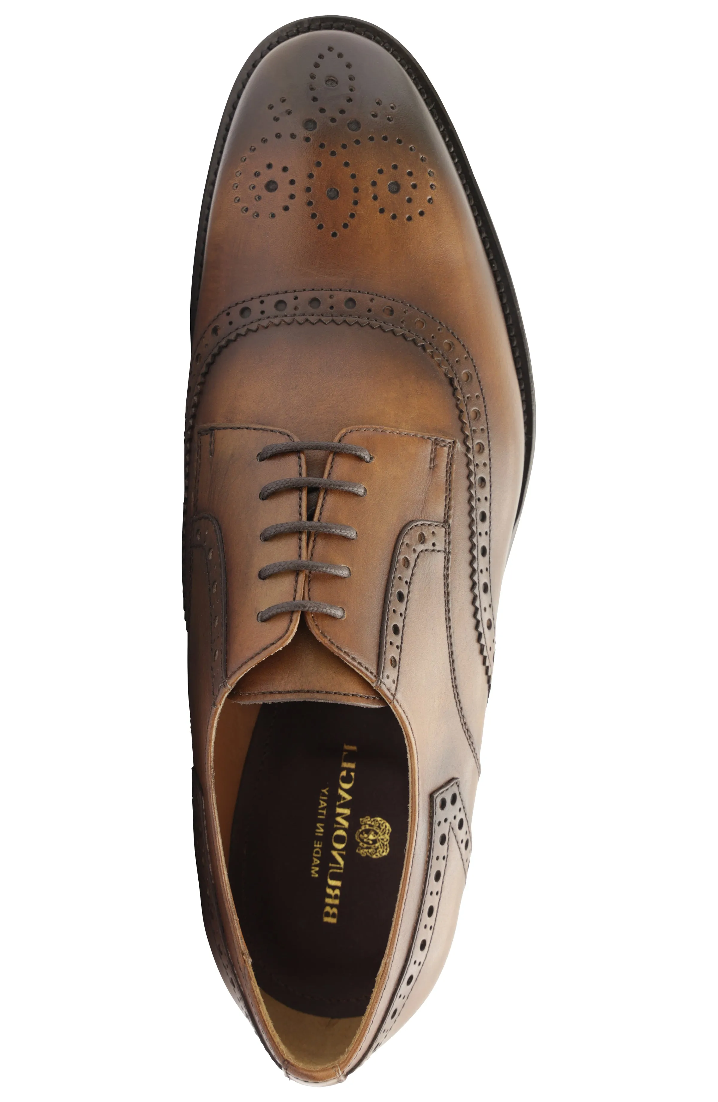 Atillio Wingtip Leather Blucher - Cognac sold by Bruno Magli product image thumbnail 5