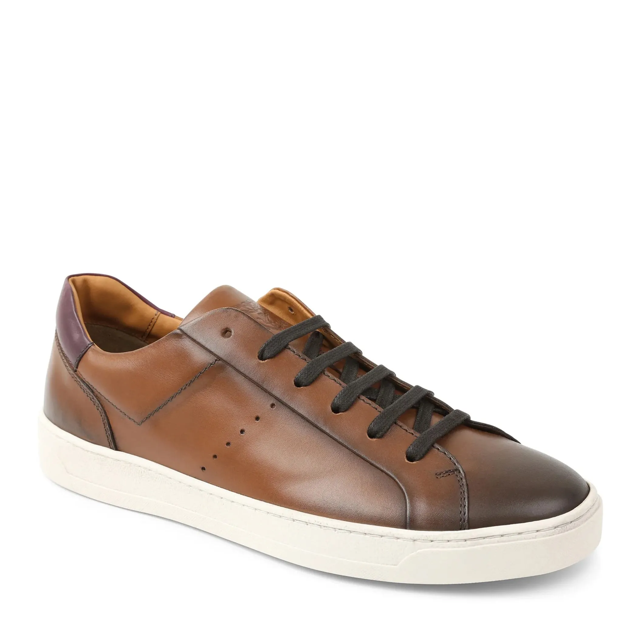 Dante Lace-to-Toe Leather Sneaker - Cognac sold by Bruno Magli