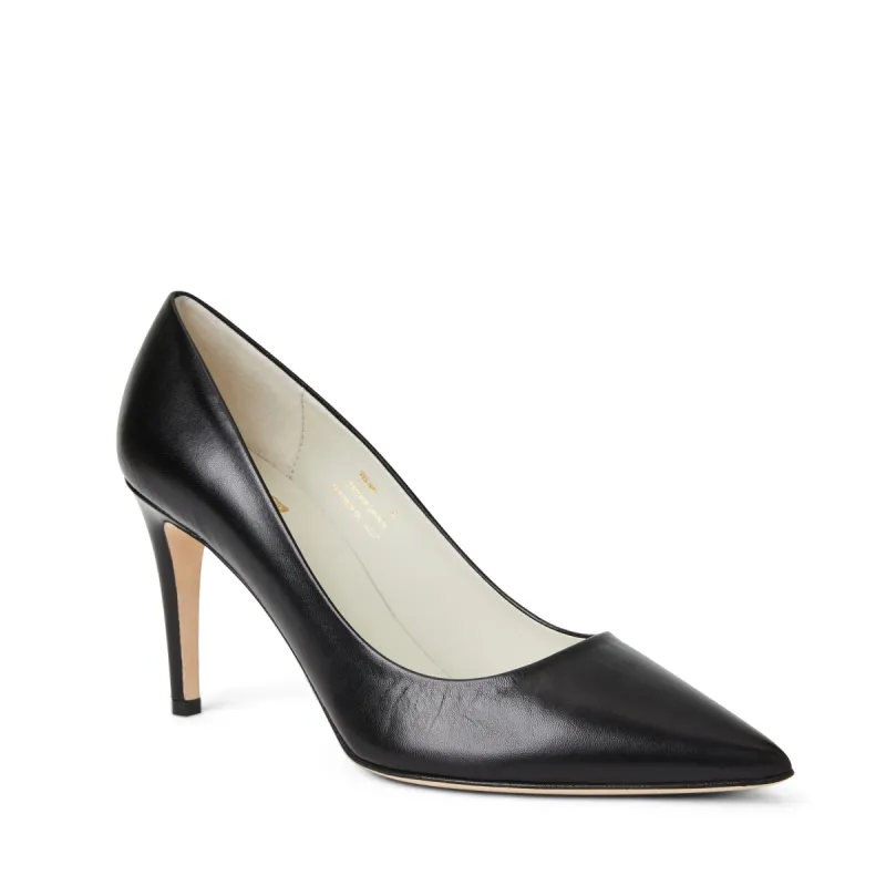 Telma Leather Pointed-Toe Pump - Black sold by Bruno Magli