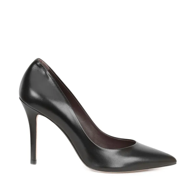 Fosca Pointed-Toe Pump, 3.5-Inch - Black Leather sold by Bruno Magli