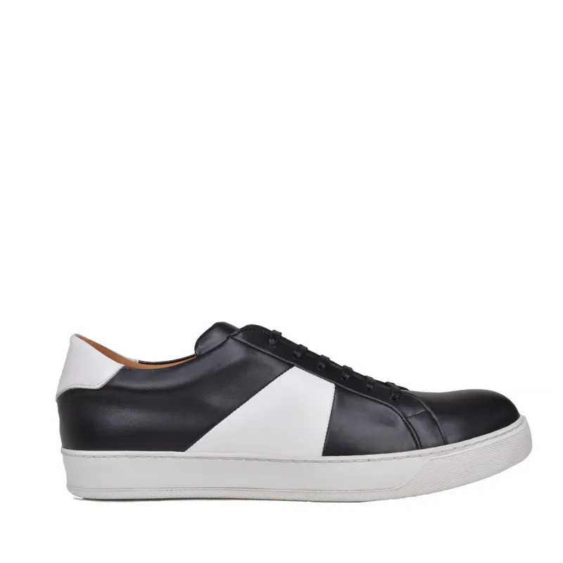 Gibo Leather Sneaker  - Black/White Leather - Online Exclusive sold by Bruno Magli