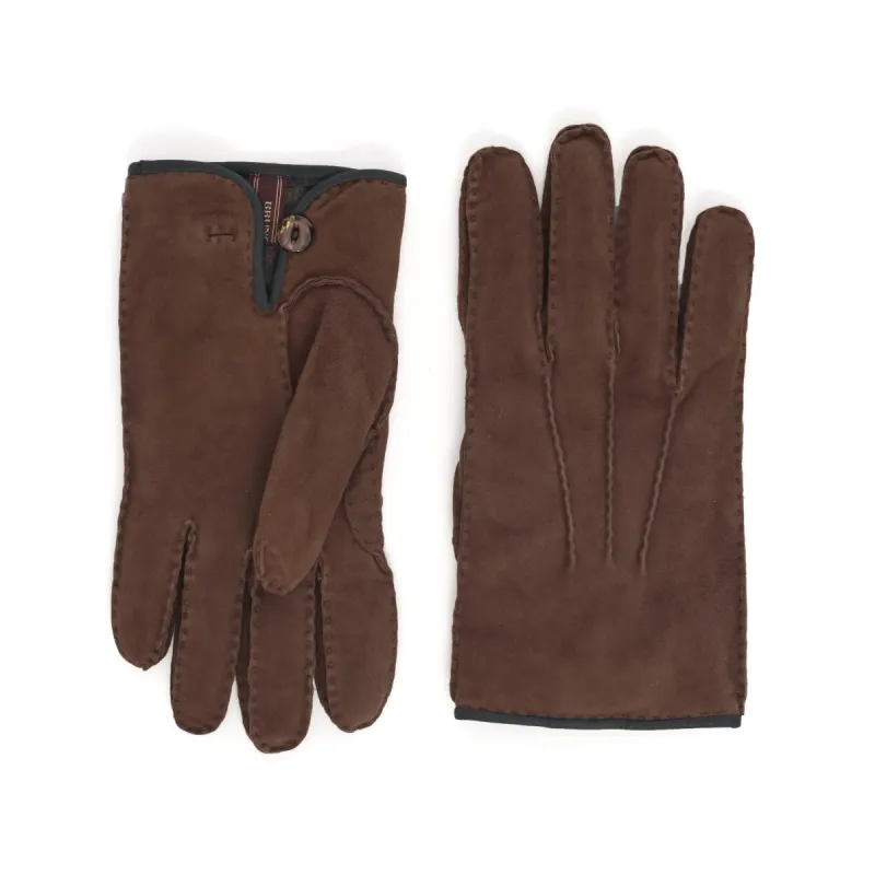 Lazio Suede Men's Winter Gloves - Cognac/Blue sold by Bruno Magli