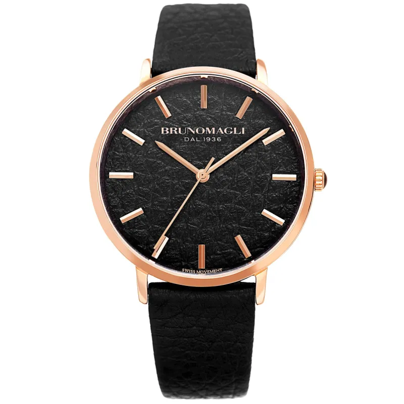 Women's Roma Watch - Black & Rose Gold sold by Bruno Magli