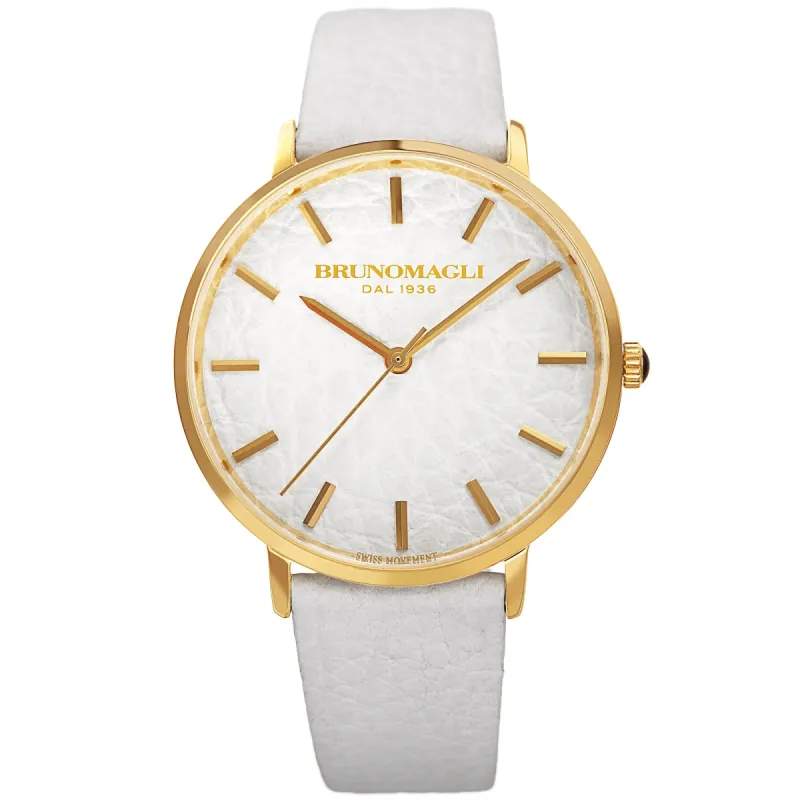 Women's Roma Watch - White & Gold sold by Bruno Magli