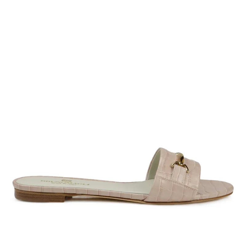 Amos Croc-Print Sandal  - Sand Croc-Print Leather - Online Exclusive sold by Bruno Magli